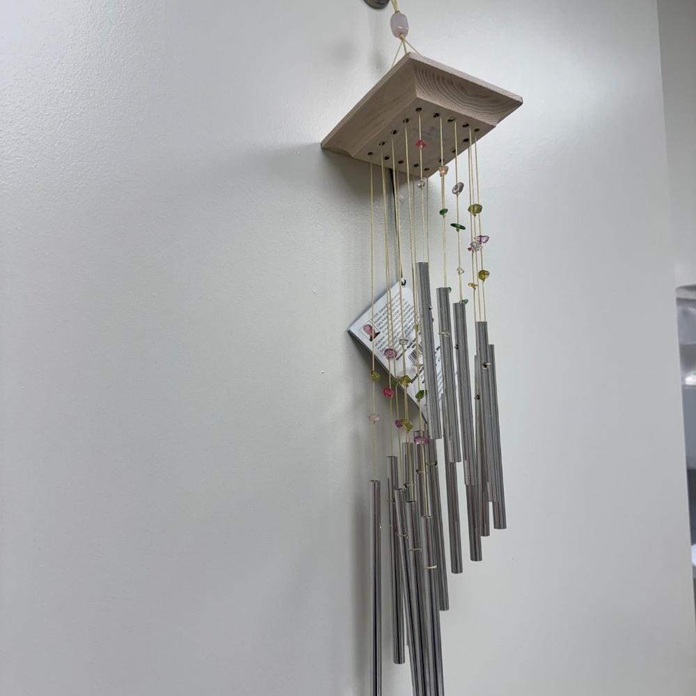WOODSTOCK MYSTIC SPIRAL CONFETTI WIND CHIMES MULTI-COLORED Inside Outside NIB!!!